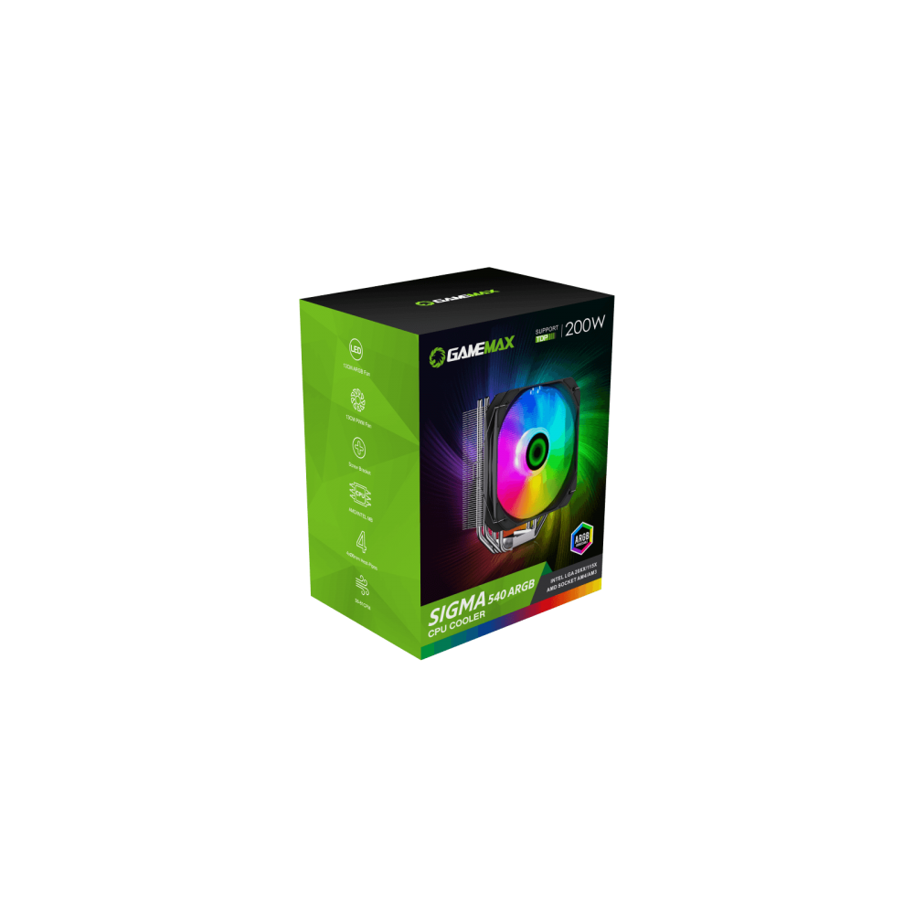 COOLER GAMEMAX SIGMA 540 ARGB NEGRO 200W