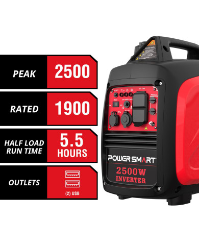 GENERADOR PORTABLE POWERSMART HB5020C 2500W GAS INVERTER