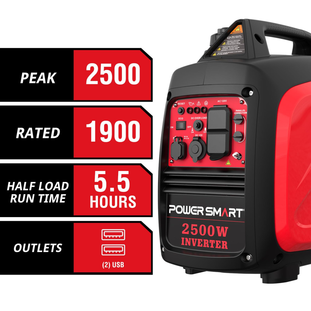 GENERADOR PORTABLE POWERSMART HB5020C 2500W GAS INVERTER