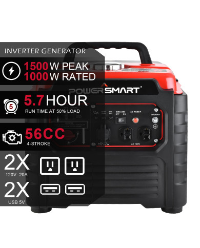 GENERADOR PORTABLE POWERSMART PS55 1500W INVERTER