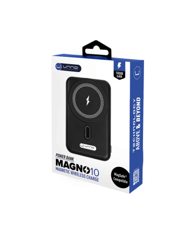 POWER BANK MAGNETICO 10000mAh WIRELESS UNNO TEKNO MAGNO10 / PB2311BK
