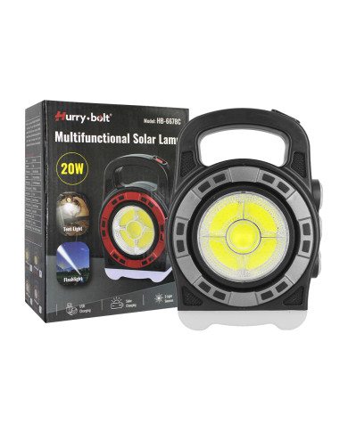 LAMPARA HURRY-BOLT 20W HB-6678C USB/SOLAR LED 2400mAh