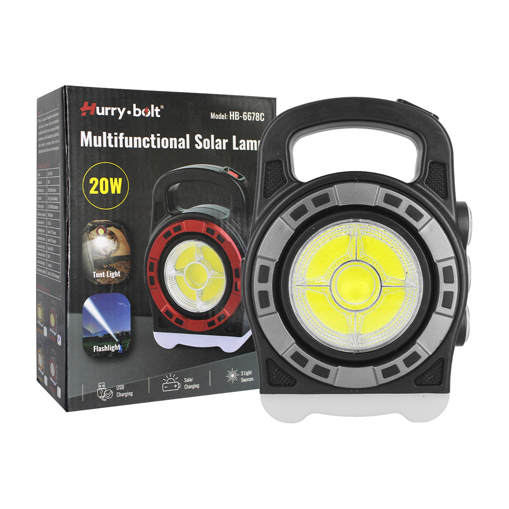 LAMPARA HURRY-BOLT 20W HB-6678C USB/SOLAR LED 2400mAh