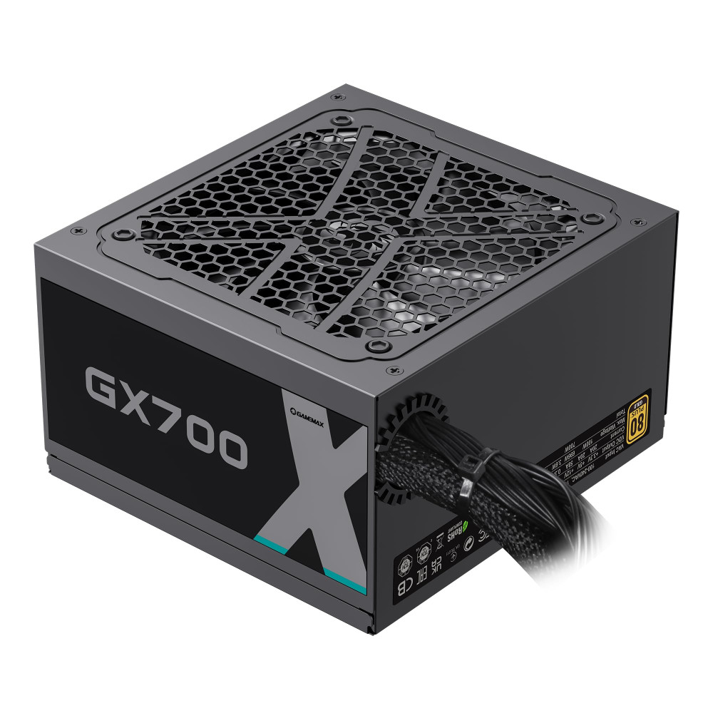 FUENTE DE PODER GAMER GAMEMAX GX-700W 80+ GOLD NEGRA GAMING