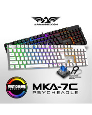 TECLADO MECANICO MKA-7C PSYCHEAGLE BLANCO ARMAGGEDDON RGB BLUE SWITCH