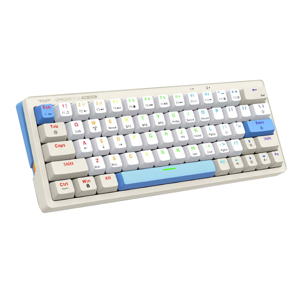 TECLADO MECANICO ARMAGGEDDON GMK-100 AZUL TRI-MODE RED SWITCH