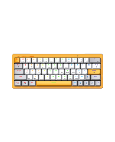 TECLADO MECANICO ARMAGGEDDON GMK-100 AMARILLO TRI-MODE RED SWITCH