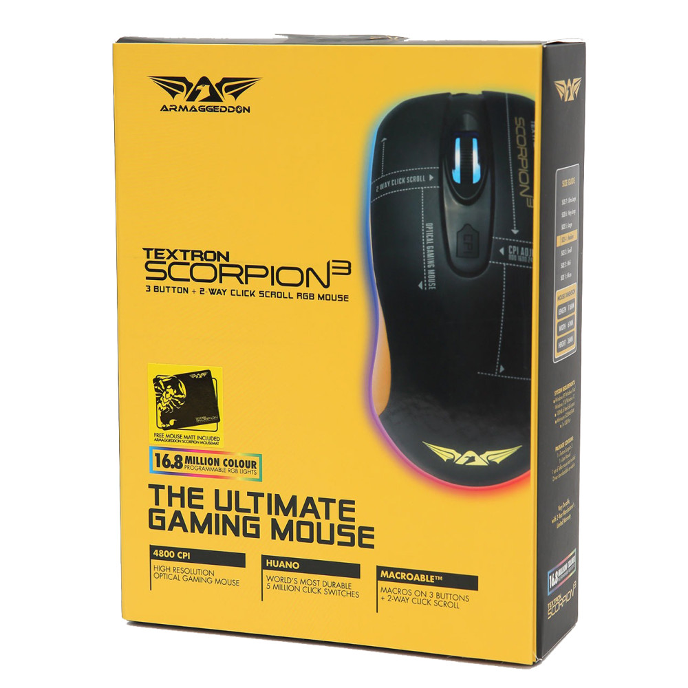 MOUSE TEXTRON SCORPION 3 + MOUSE PAD ARMAGGEDDON PROGRAMABLE