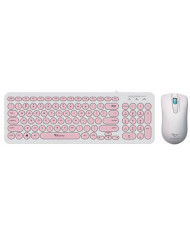 COMBO TECLADO Y MOUSE ALCATROZ U2000 PEACH/WH JELLYBEAN USB  SILENT EN