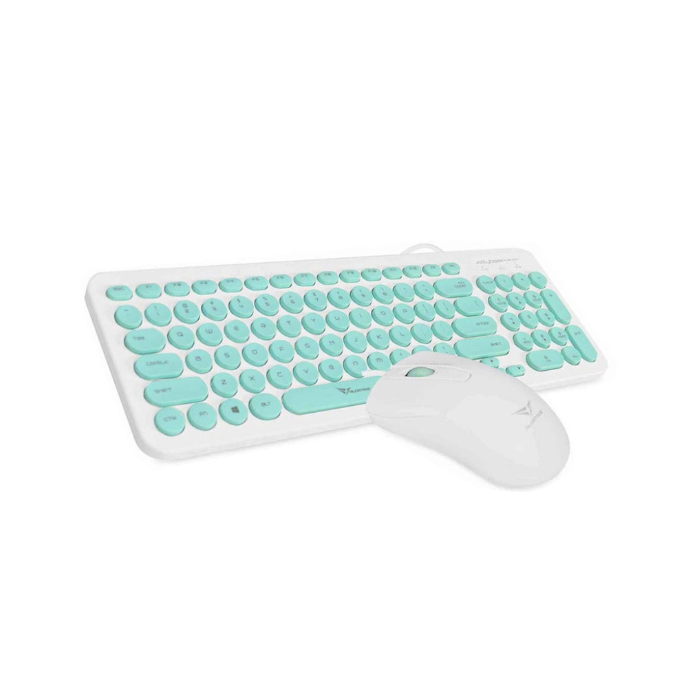 COMBO TECLADO Y MOUSE USB ALCATROZ U2000 MENTA JELLYBEAN SILENT EN