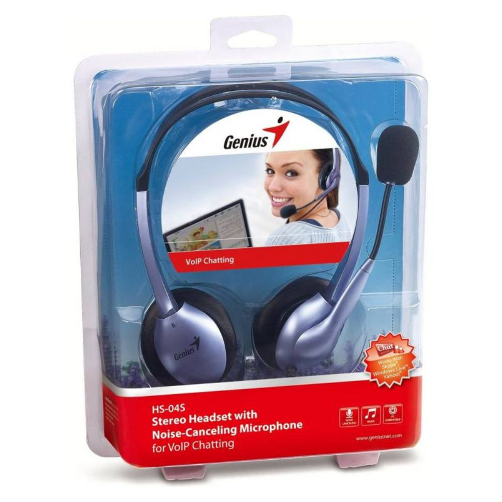 HEADSET GENIUS HS-04S STEREO AZUL + MIC