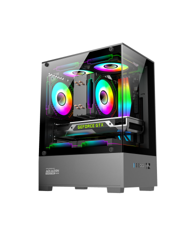 CASE AQUARON NEGRO DUPLEX ONE ARMAGGEDDON VIDRIO TEMPLADO