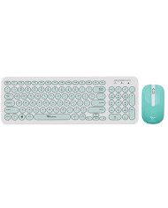 COMBO TECLADO Y MOUSE ALCATROZ A2000 MENTA JELLYBEAN WIRELESS SILENT EN