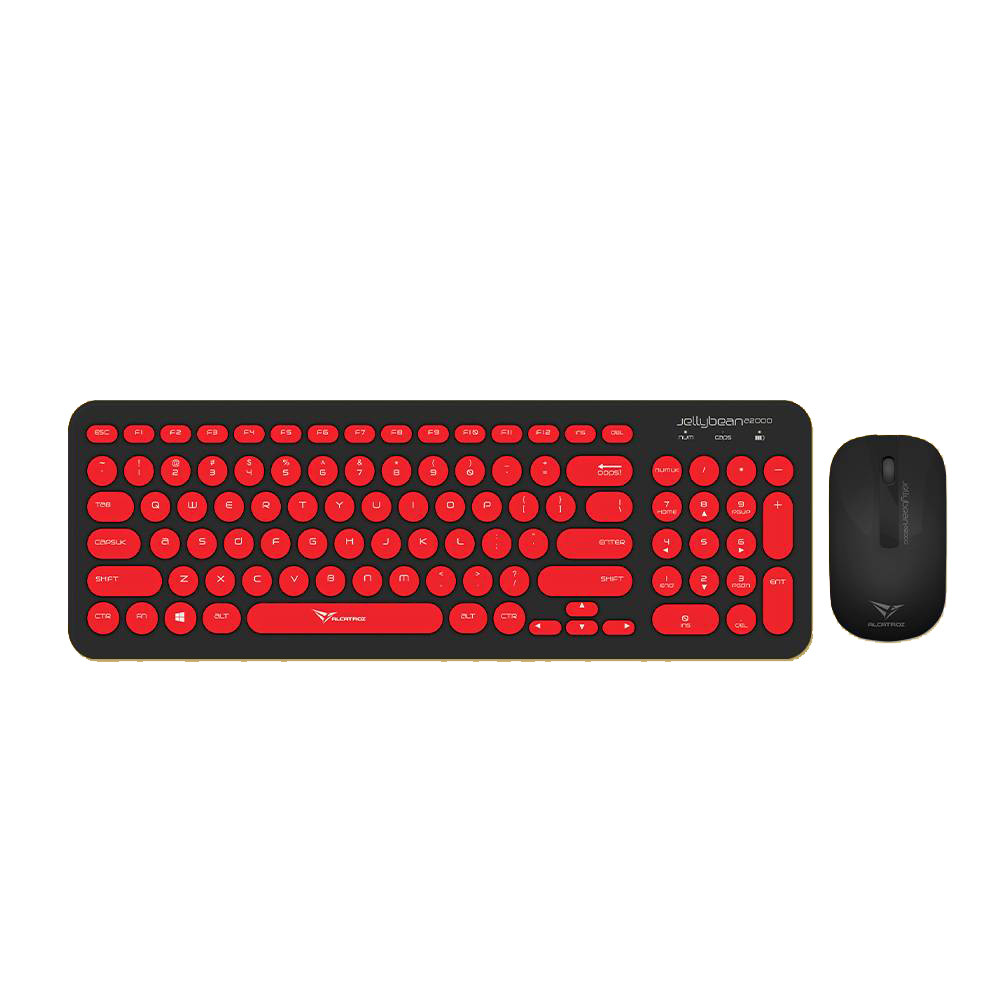 COMBO TECLADO Y MOUSE ALCATROZ A2000 ROJO JELLYBEAN WIRELESS SILENT EN