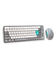 COMBO TECLADO Y MOUSE USB ALCATROZ U2000 BLANCO JELLYBEAN SILENT EN