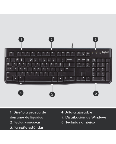 TECLADO LOGITECH K120 USB NEGRO ES