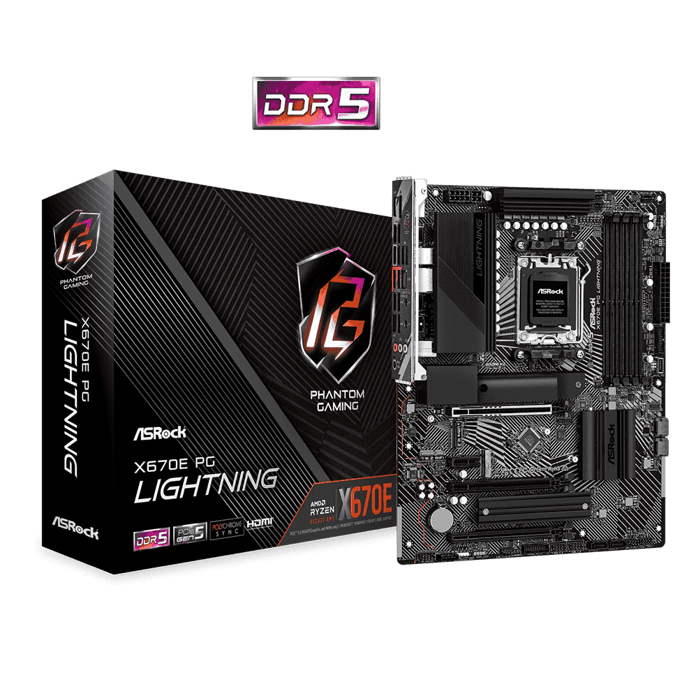 MAINBOARD GAMER ASROCK X670E PG LIGHTING ELITE AM5 DDR5 PHANTOM GAMING