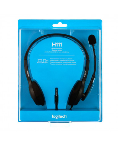 HEADSET LOGITECH H111 NEGRO 3.5mm ESTEREO MULTIUSO