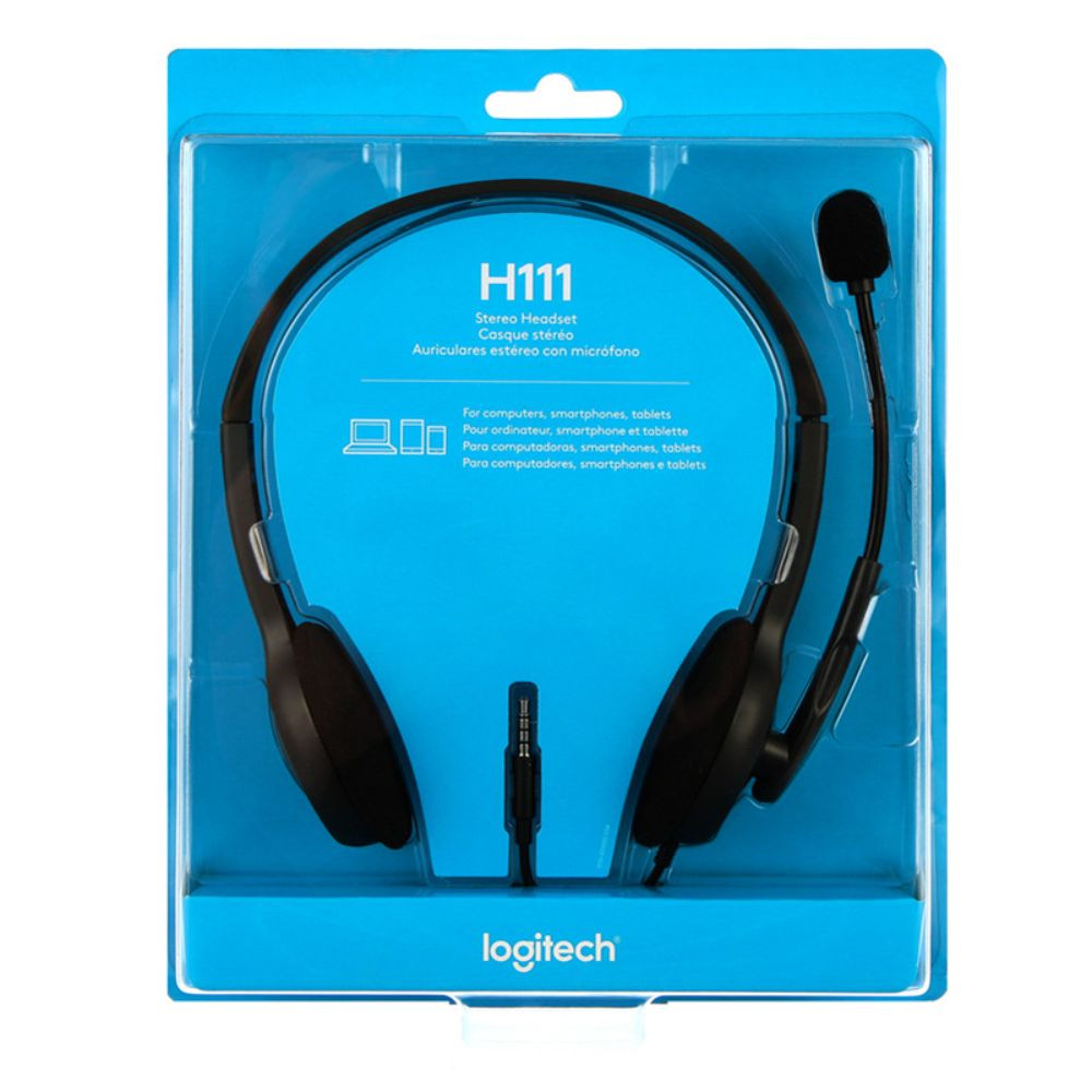 HEADSET LOGITECH H111 NEGRO 3.5mm ESTEREO MULTIUSO