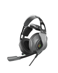 HEADSET GAMER MEETION MT-HP099 GRIS-BLANCO GAMING 50MM USB