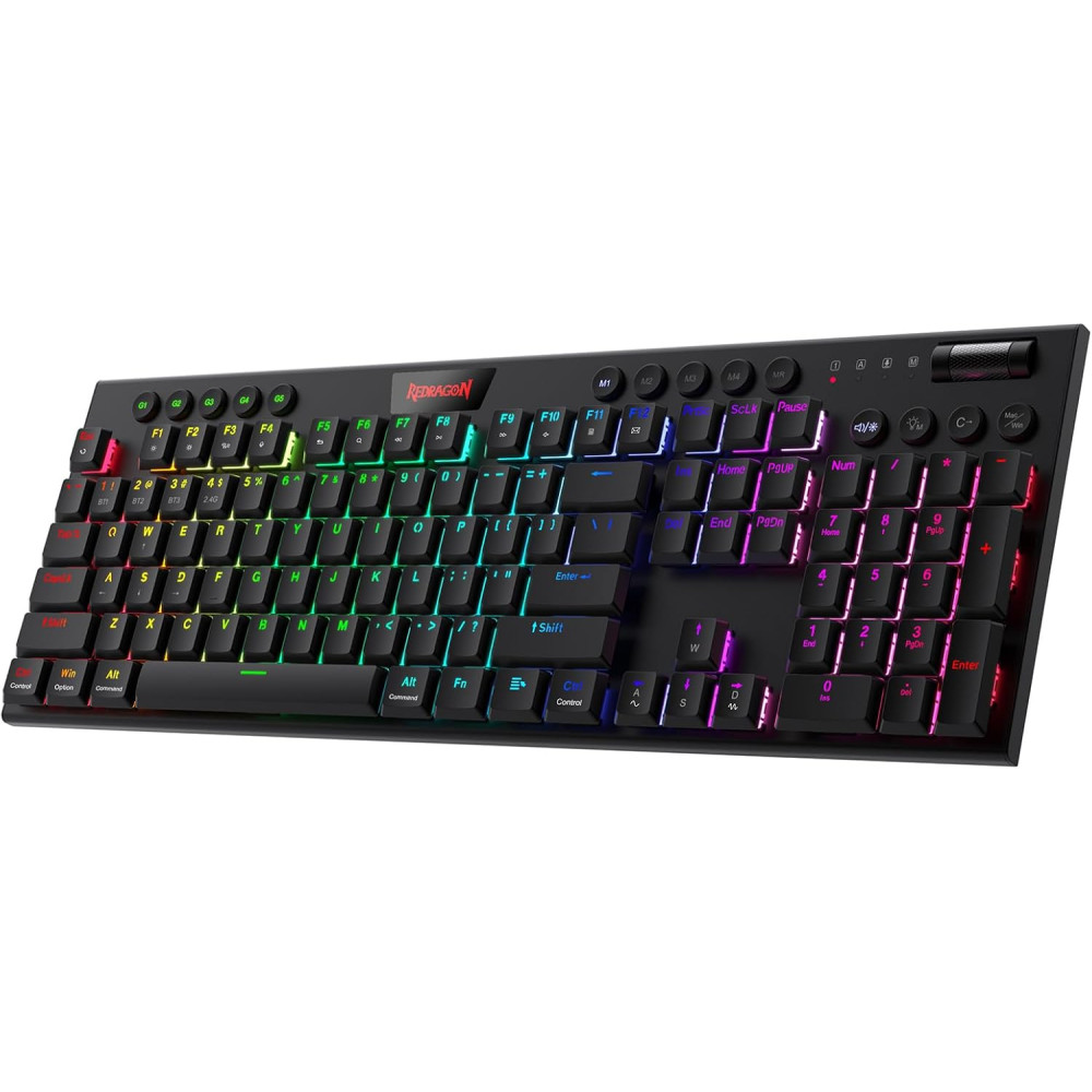 TECLADO MECANICO REDRAGON HORUS K618-RGB USB/BT CHROMA RED-SWITCH