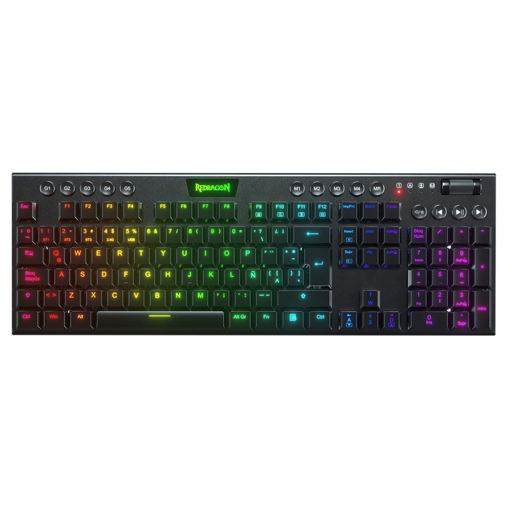 TECLADO MECANICO REDRAGON HORUS K618-RGB USB/BT CHROMA RED-SWITCH