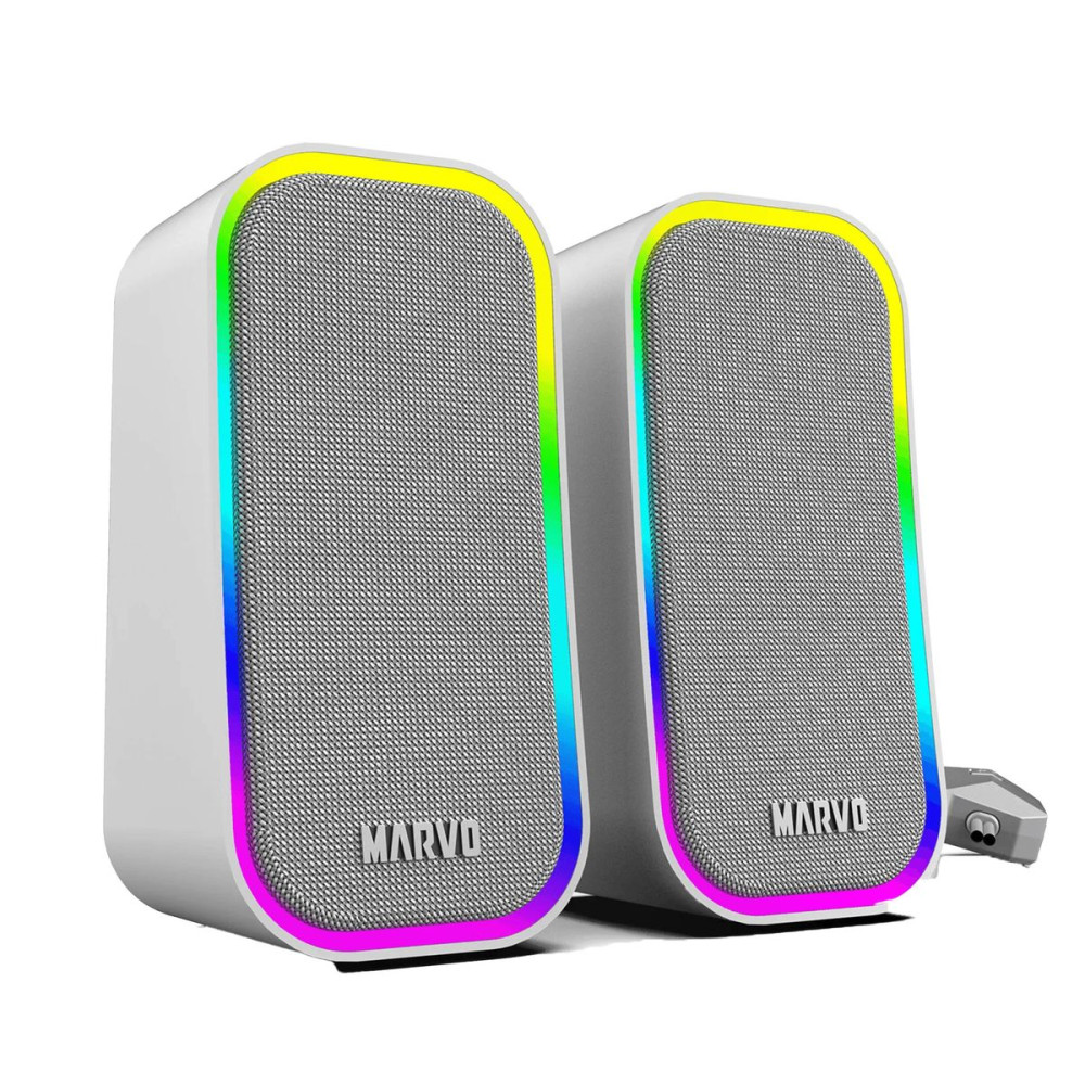 PARLANTES GAMER MARVO SG-285 GY GRIS RGB GAMING