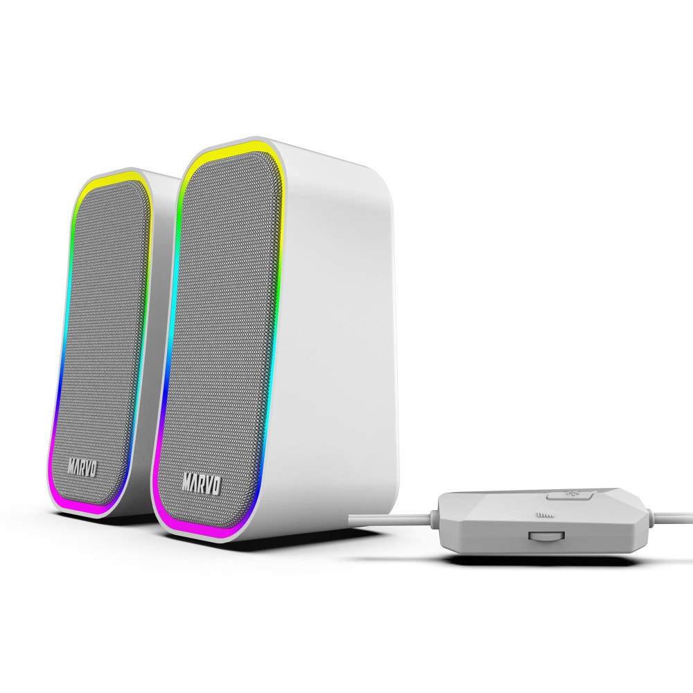 PARLANTES GAMER MARVO SG-285 GY GRIS RGB GAMING