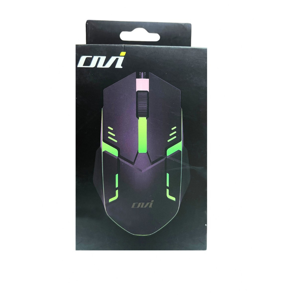 MOUSE OVI MO-206 USB 1200DPI NEGRO/VERDE