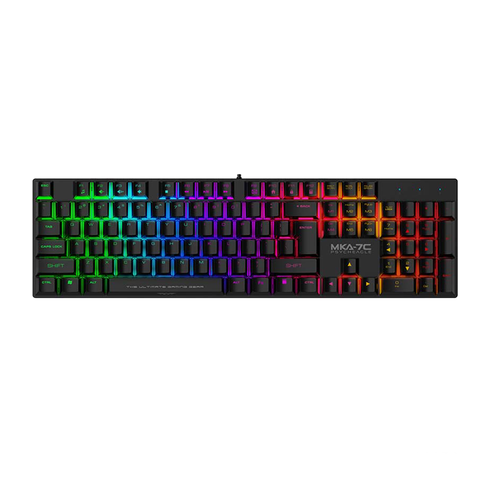 TECLADO GAMER ARMAGGEDDON MKA-7C NEX 100% MECANICO PSYCHEAGLE USB NEGRO RED-SWITCH