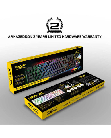 TECLADO GAMER ARMAGGEDDON MKA-7C NEX 100% MECANICO PSYCHEAGLE USB BLANCO RED-SWITCH