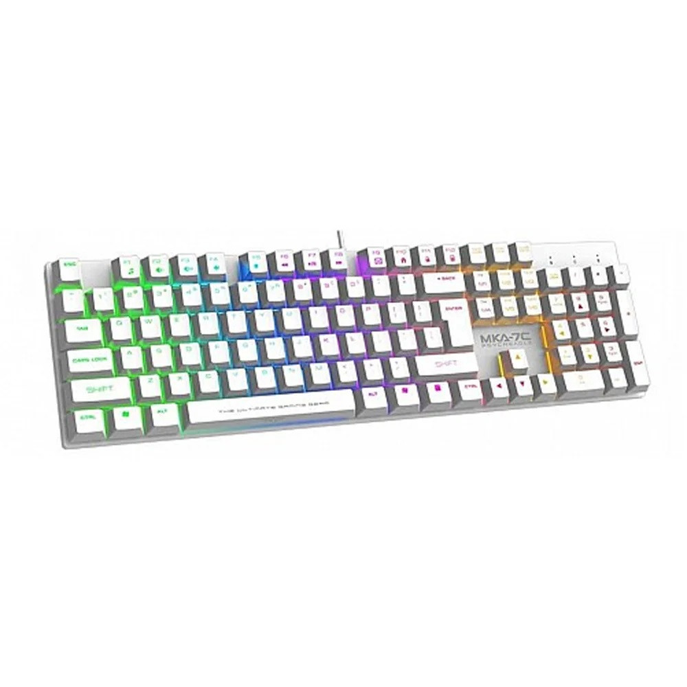 TECLADO GAMER ARMAGGEDDON MKA-7C NEX 100% MECANICO PSYCHEAGLE USB BLANCO RED-SWITCH
