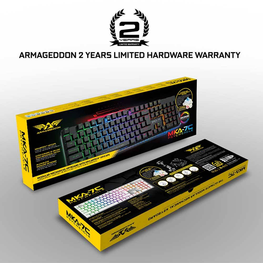 TECLADO GAMER ARMAGGEDDON MKA-7C NEX 100% MECANICO PSYCHEAGLE USB NEGRO RED-SWITCH