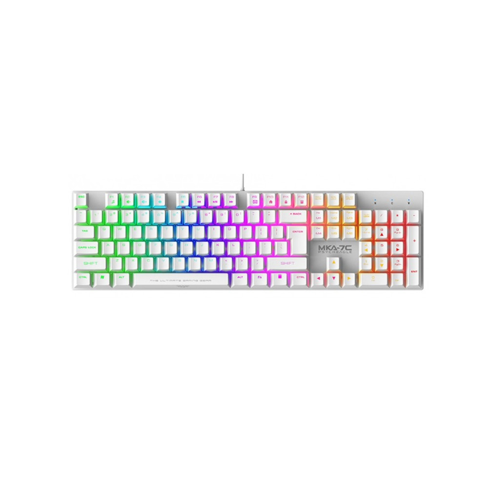 TECLADO GAMER ARMAGGEDDON MKA-7C NEX 100% MECANICO PSYCHEAGLE USB BLANCO RED-SWITCH