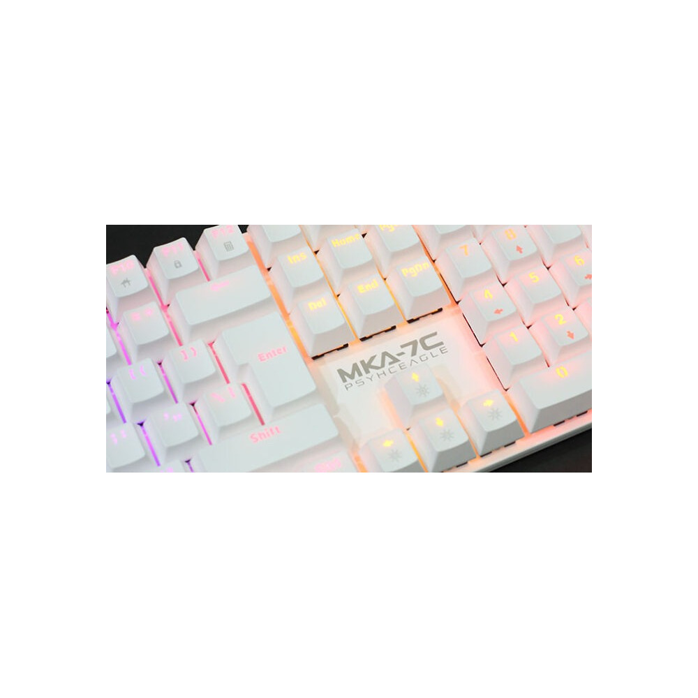 TECLADO GAMER ARMAGGEDDON MKA-7C NEX 100% MECANICO PSYCHEAGLE USB BLANCO RED-SWITCH