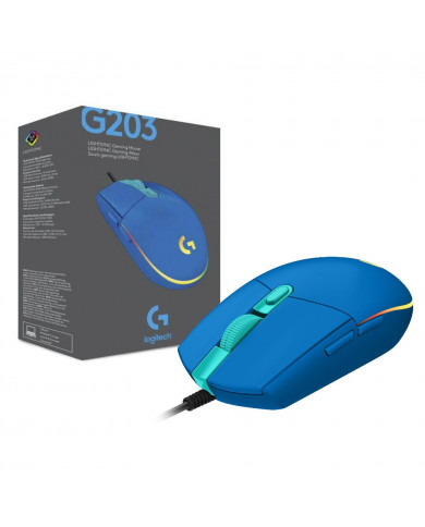 MOUSE LOGITECH G203 USB AZUL RGB LIGHTSYNC 8000dpi 910-005792