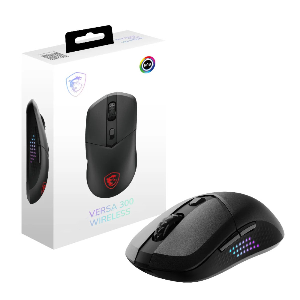 MOUSE GAMER MSI VERSA 300 WIRELESS NEGRO LED RGB GAMING INALAMBRICO