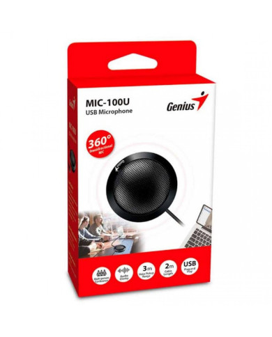 MICROFONO GENIUS MIC-100U USB NEGRO OMNI3DIRECCIONAL