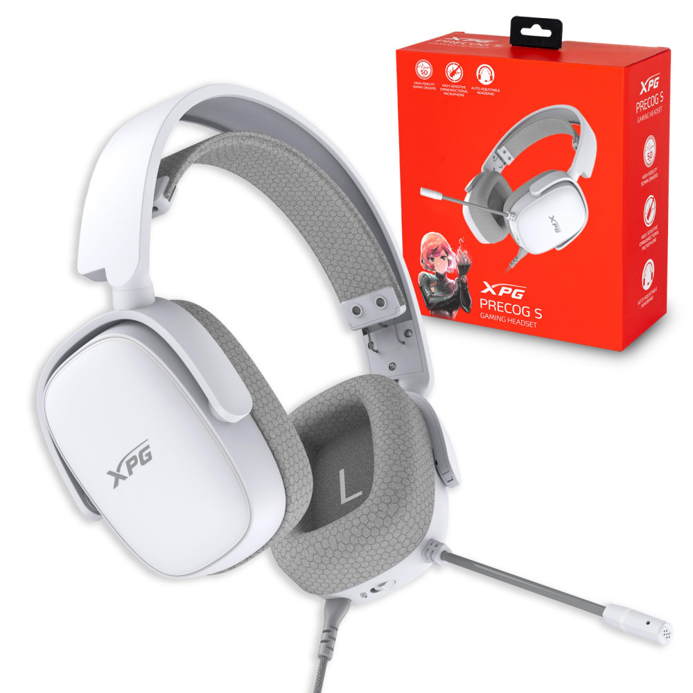 HEADSET GAMER XPG PRECOG S BLANCO 50MM 3.5MM GAMING