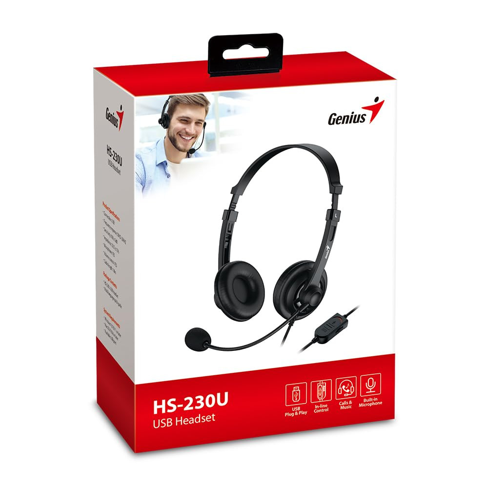 HEADSET GENIUS HS-230U DIADEMA USB