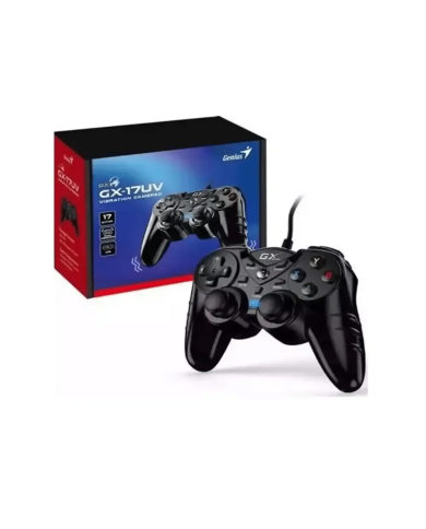 GAMEPAD GAMER GENIUS GX-17UV USB NEGRO PC/PS3 17BOT DUAL-VIBRATION GAMING