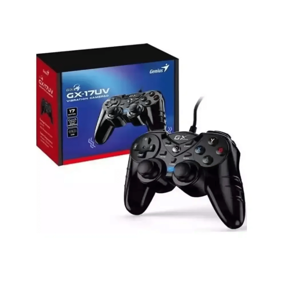 GAMEPAD GAMER GENIUS GX-17UV USB NEGRO PC/PS3 17BOT DUAL-VIBRATION GAMING
