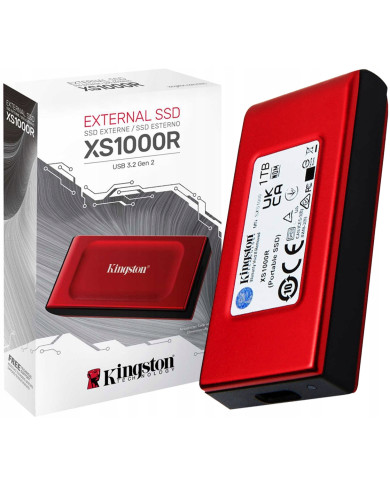 DISCO SOLIDO KINGSTON 1TB SSD EXTERNO SX1000R ROJO