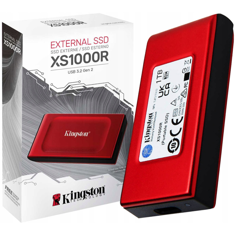 DISCO SOLIDO KINGSTON 1TB SSD EXTERNO SX1000R ROJO