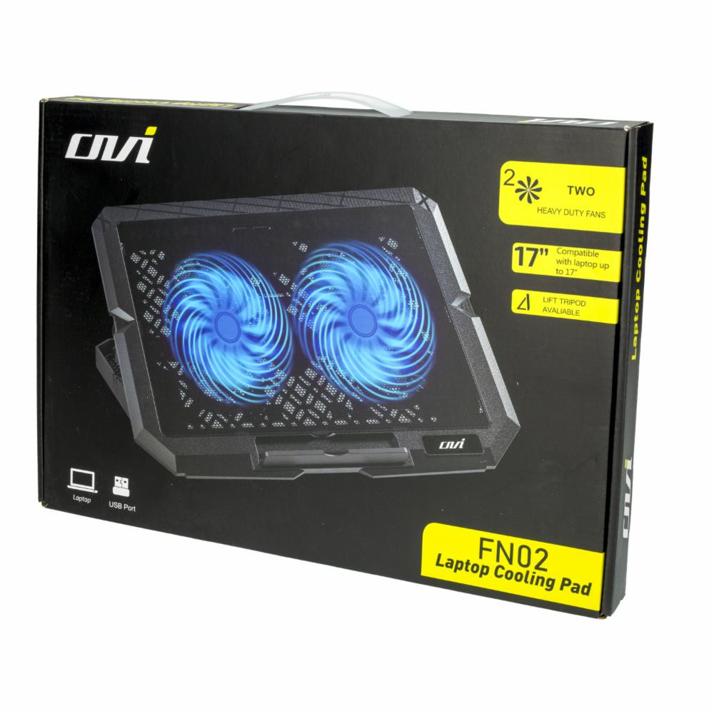 COOLING PAD OVI FN02 17" 2FAN HEAVY-DUTY AJUSTABLE