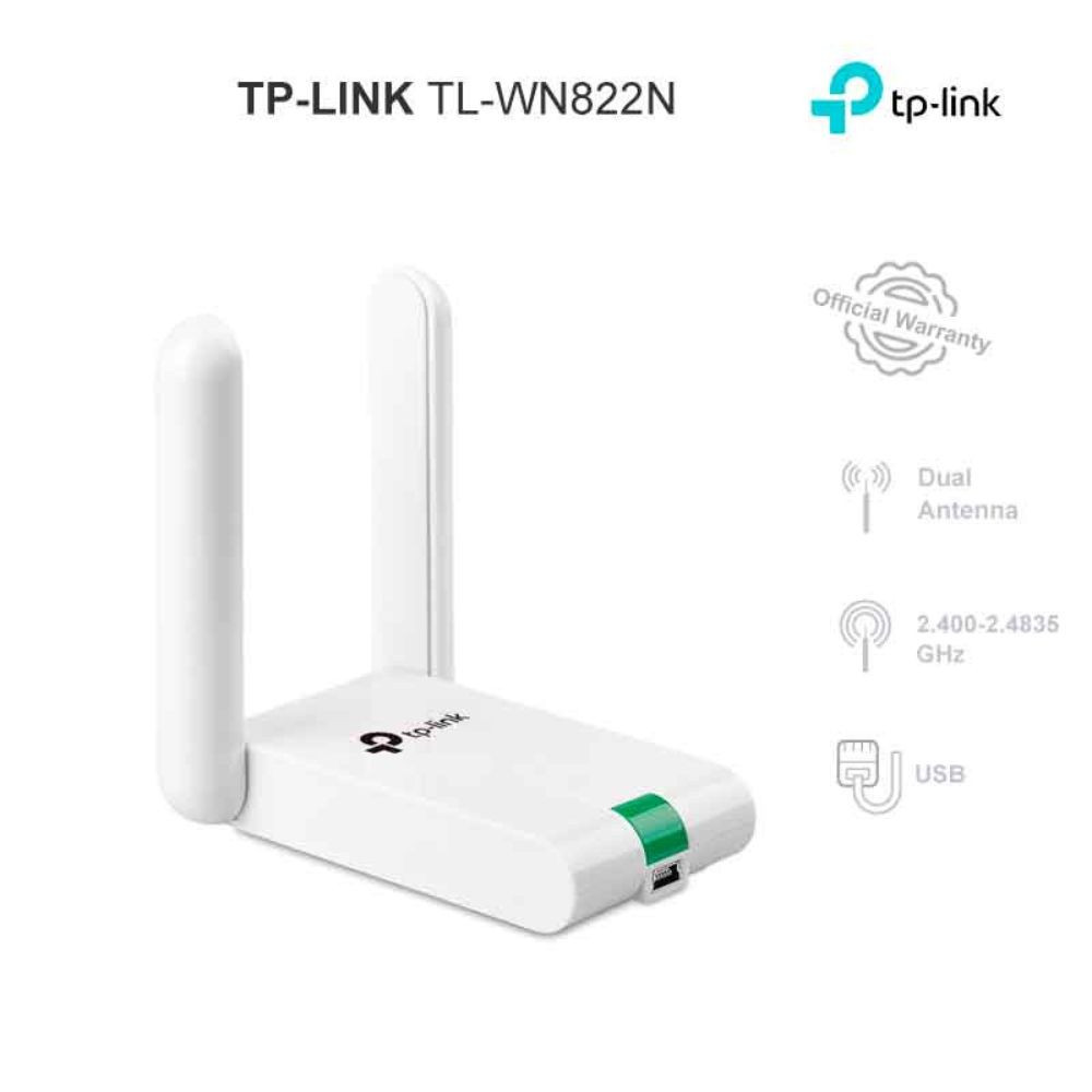 ADAPTADOR TP-LINK WN822N 2 ANTENAS 300MBPS WIRELESS