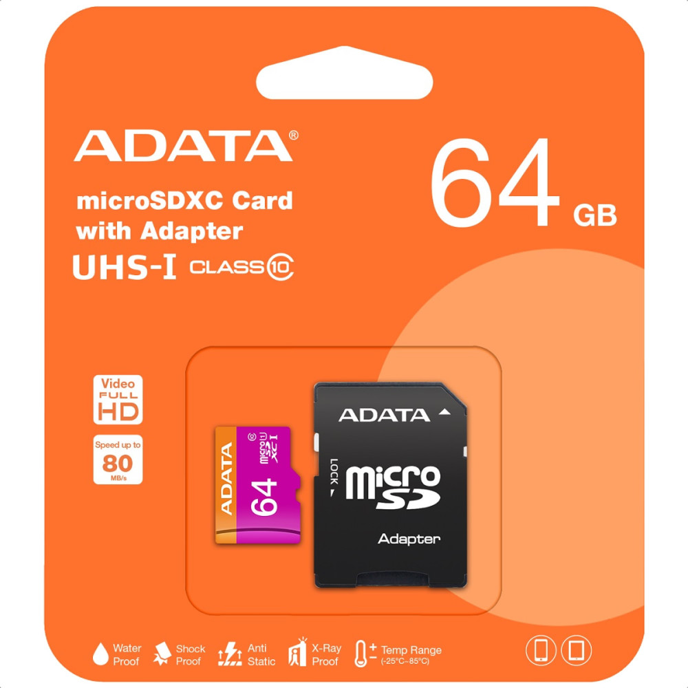 MEMORIA MICROSD ADATA 64 GB CLASE 10