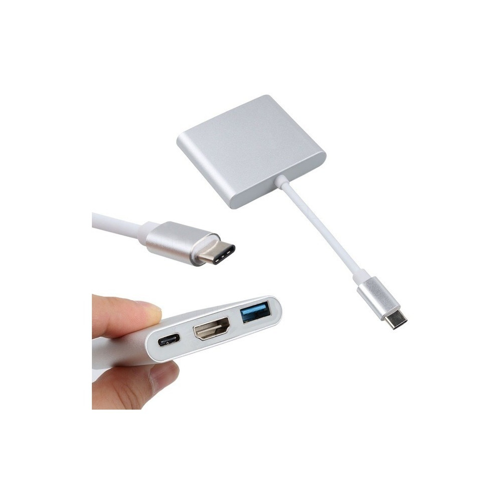 ADAPTADOR 3 EN 1 TYPE-C A HDMI 4K / USB3.0 / TYPE-C NITRON