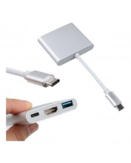 ADAPTADOR 3 EN 1 TYPE-C A HDMI 4K / USB3.0 / TYPE-C NITRON