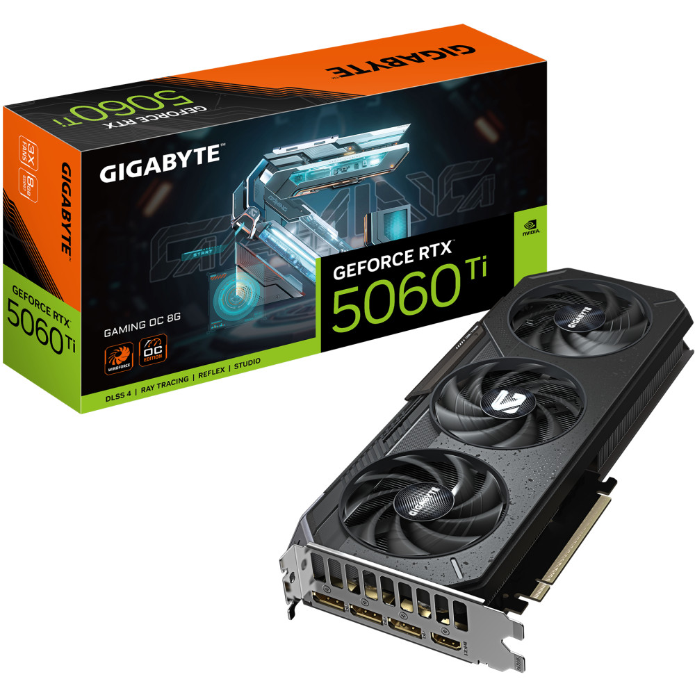 TARJETA DE VIDEO GIGABYTE 8GB RTX5060TI 3FAN WINDFORCE OC GAMING